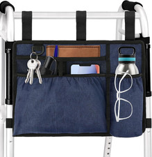 Walker Bag Basket with Cup Holder Foldable Storage Pouch Elderly Aid