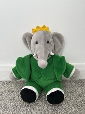 King Babar Elephant Soft Toy 14 Inches Excellent Condition Vintage