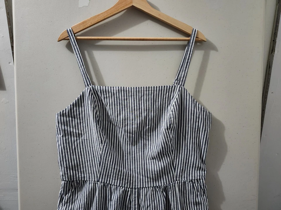 Mameluco antiguo azul marino para mujer XL azul cami sin mangas a rayas mezcla de algodón nuevo Foto 4 de 4