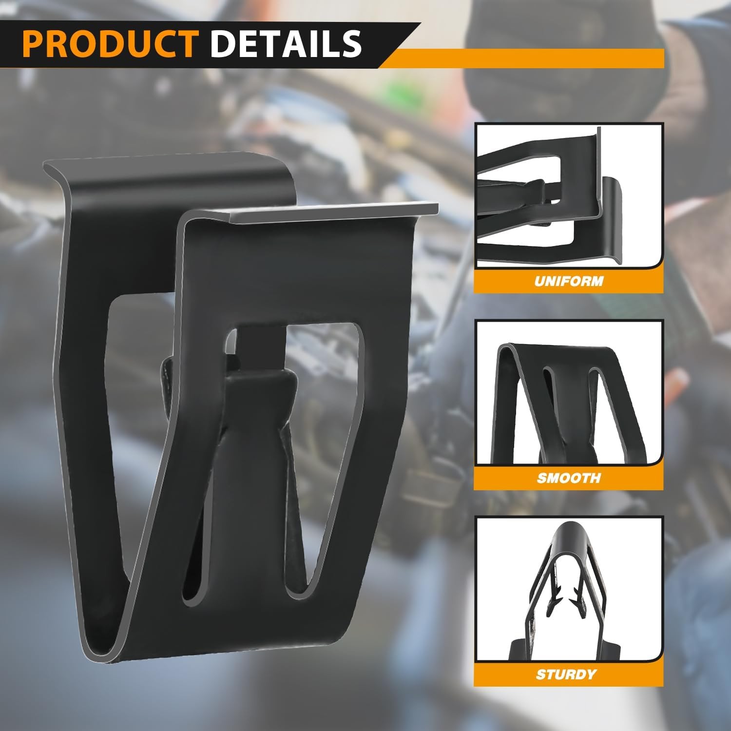 GOOACC 100Pcs Metal Spring Clip, Trim Panel Clip 