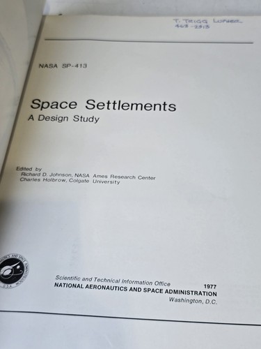 Space Settlements A Design Study 1977 NASA SP-413 Buch - Bild 3 von 5