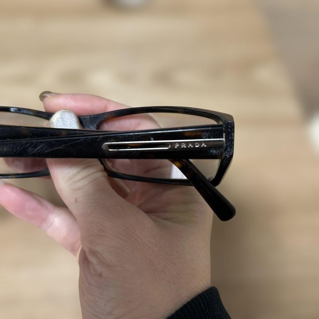 PRADA square frame glasses black transparent lens… - image 2