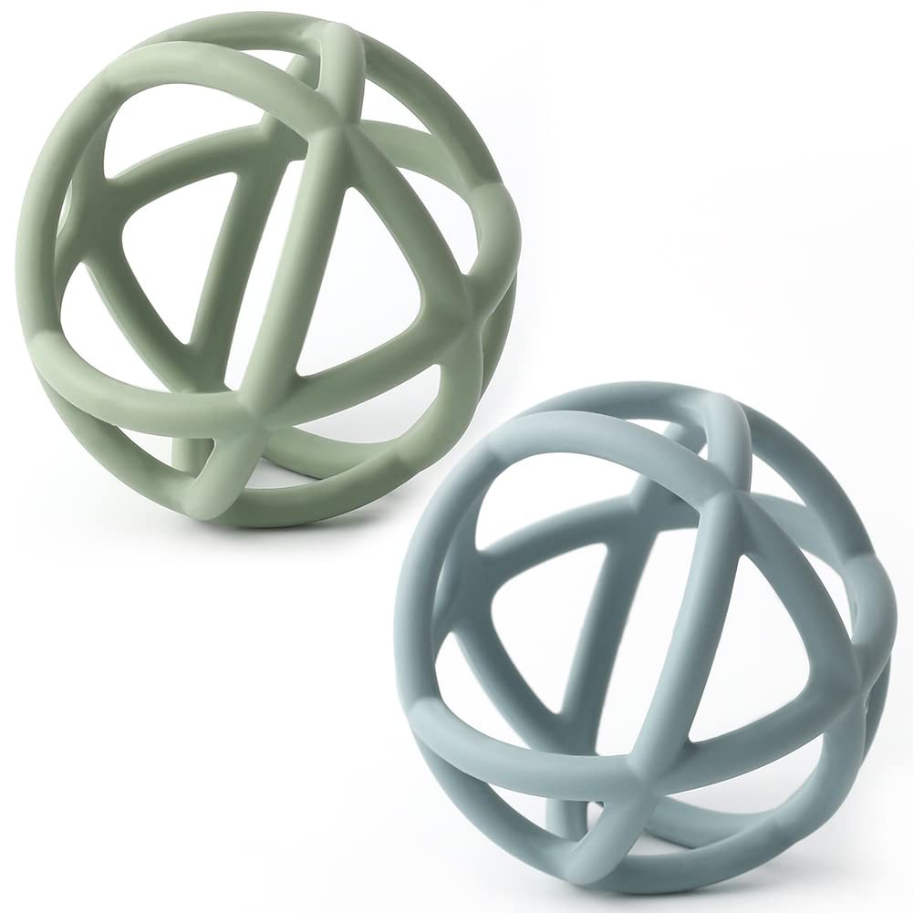 Teething Toys, Baby Teether Toys, BPA Free Silicone Soft Ball Easy to Hold Te...
