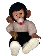 Vintage Columbia Toy Products Mr Bim Zippy Chimp Plush Rubber Face W/ Banana
