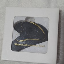Jade Gua Sha Scraping Massage Tool for Face, Manual, Black, 4in x 3in
