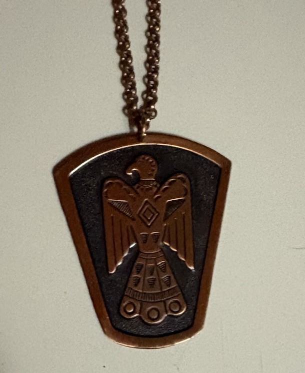 Vintage Solid Copper Thunderbird Bell Trading Pos… - image 2