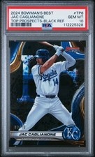 2024 BOWMAN'S BEST TOP PROSPECTS BLACK REFRACTOR #TP6 JAC CAGLIANONE 2/10 PSA 10