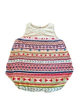 Everly Women’s Colorful Geometric Pattern Sleeveless Tank Top Crew Neck SZ M