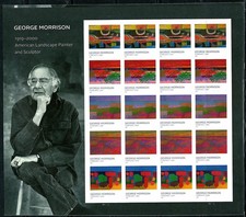 Mint US George Morrison Imperforate Pane of 20 Forever Stamp Scott# 5688-92c MNH