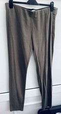 Ladies Part Two Khaki Slim Fit Trousers With Hidden Elasticated Waist Size 16
