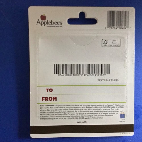 Applebees Multipack keine Gebühren keine Ablaufkarten & 15,00 $ jede Karte O Guthaben - Bild 11 von 16
