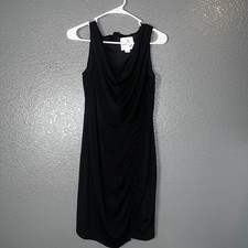 Sam Edelman Black Sleeveless Ruched Dress Women’s Size 8 – Classic Little Black