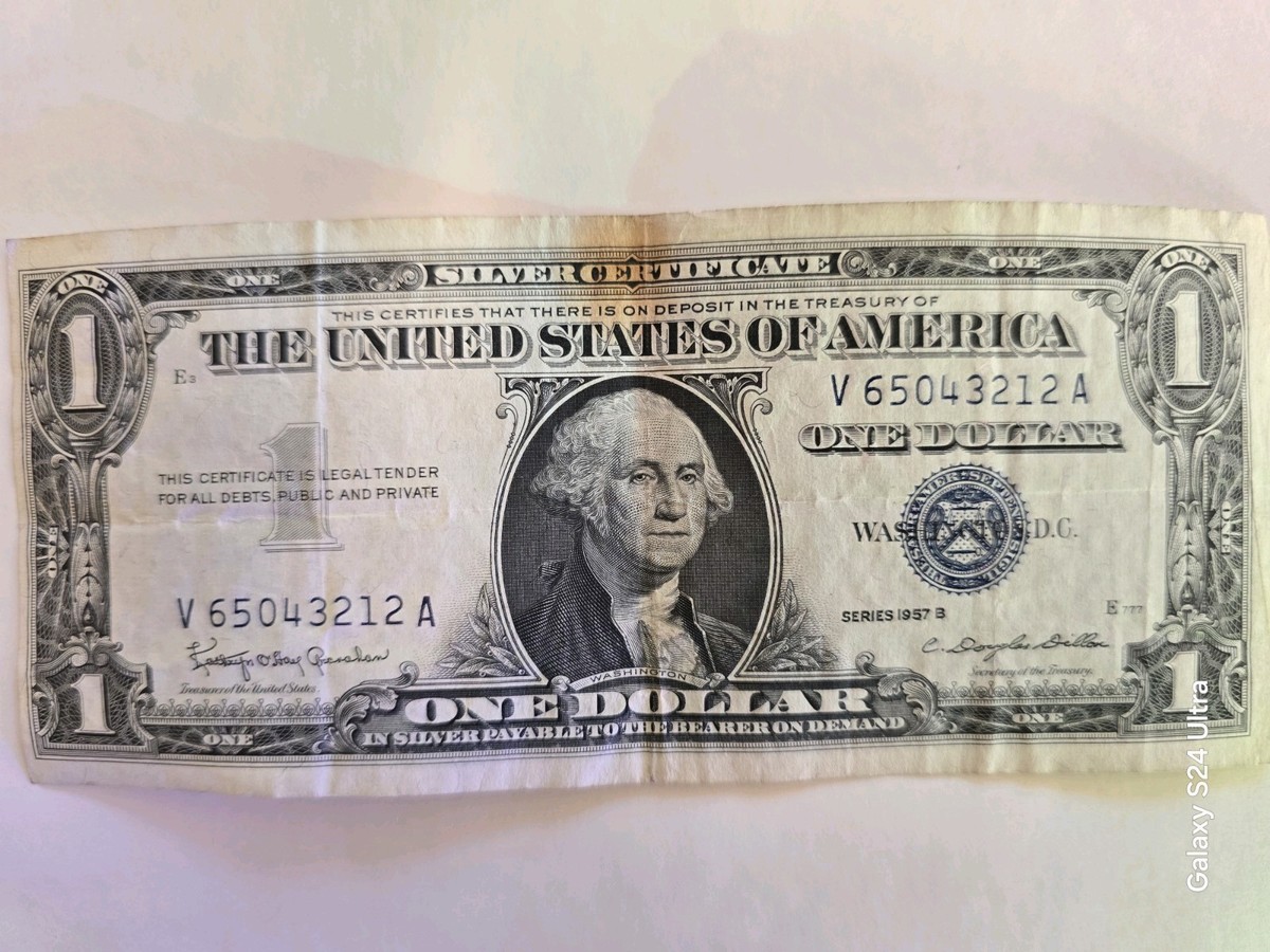 1957 Series B $1 DOLLAR BILL SILVER CERTIFICATE BLUE SEAL NOTE | eBay 1957 Series B $1 DOLLAR BILL SILVER CERTIFICATE BLUE SEAL NOTE | eBay