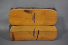 Lot of 2 Vintage Nelco 81 Shoe Shine Brushes 100 Horsehair Wood Handle 8"