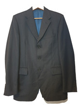 GIEVES & HAWKES JACKET Mens Tailored Dark Blue Grey Wool Suit 20.5" Across Chest