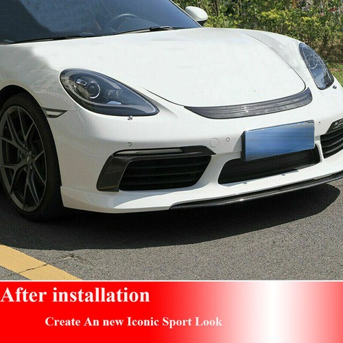 REAL CARBON Front Fog Air Vent Fins Cover For Porsche 718 Boxster Cayman 2016-19 - Bild 7 von 13