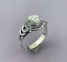 Natural White Howlite Ring 925 Sterling Silver Handmade Ring Anniversary Ring