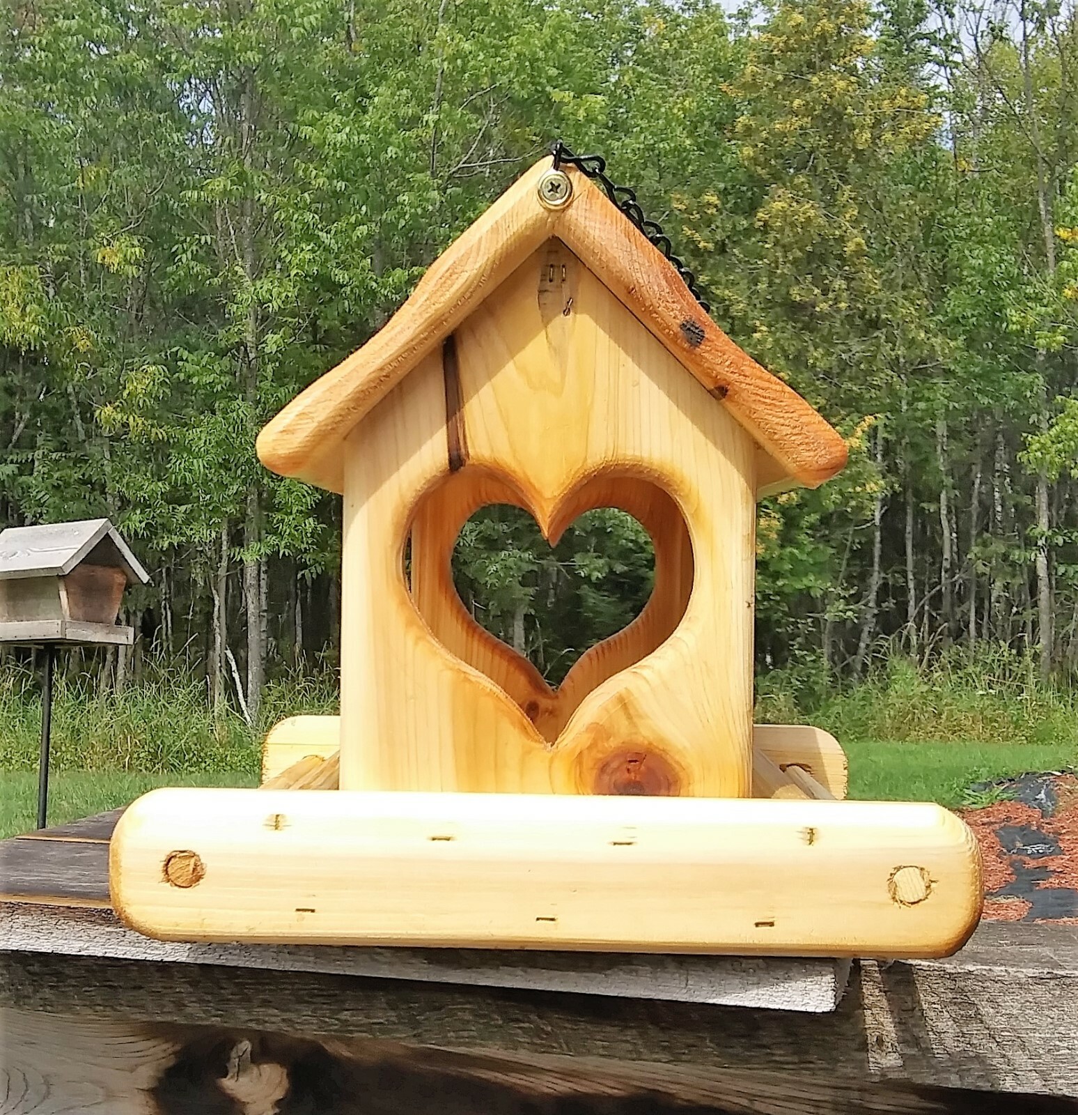 Large Hanging Cedar Wood Heart Fly Through Platform
