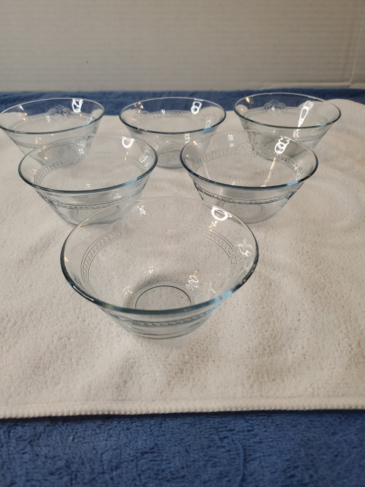 Vintage Fire King Sapphire Blue Philbe Custard Dessert Cups Lot of 6 Mid Century