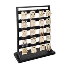 Wooden Jewelry Display Rack with 20 Hooks Jewelry Tower Stand for Earring Cards