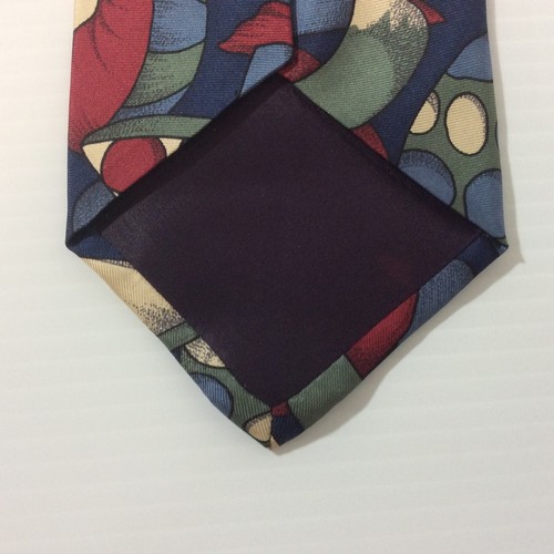 STRUCTURE Mens Necktie Tie Silk Italian Red White Blue USA 3.75 in Width - Picture 11 of 12