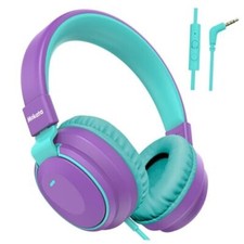 Headphone Kids Volume Limited 85/96dB Wired Over-Ear/On-Earr Foldable Purple