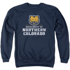 Uni of Northern Colorado Adult Crewneck Sweatshirt State Shape, Navy, S-3XL