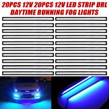 20pcs 17cm Blue 12v Led Strip Drl Daytime Running Light Fog Cob Lamp Driving