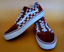 Van's Old Skool Shoe Canvas Leather Stripe Suede Toe & Heel Men 5.5 Women 7 US