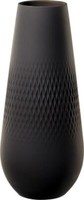 Villeroy & Boch Manufacture Collier Noir Vase Carré Hoch 11,5X11,5X26Cm