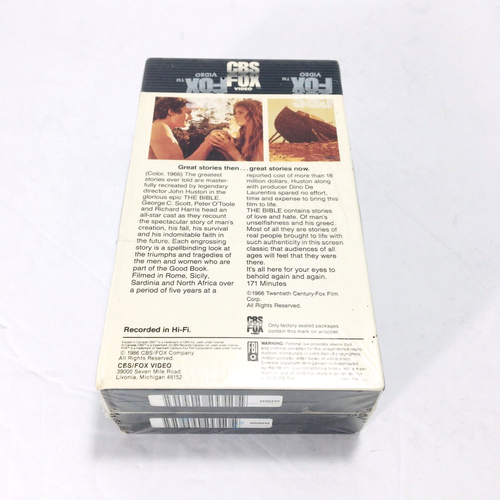 The Bible ...In The Beginning Hi-Fi (CBS FOX Video VHS 1986) Sealed Watermarks - Picture 6 of 7