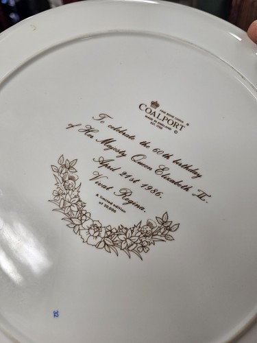 Coalport Queen Elizabeth 60th Birthday Plate - Picture 4 of 4