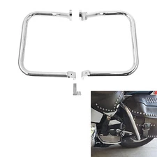 Chrome Rear Saddlebag Guard Rail Crash Bar For Harley Heritage Softail 00-17