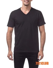 PRO CLUB MENS HEAVYWEIGHT V NECK T SHIRT PROCLUB SHORT SLEEVE BLACK BIG AND TALL
