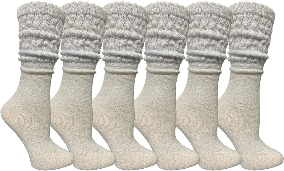 6 Pack Womens Cotton Slouch Socks, Womans Mid  Calf Boot Socks - Image 3 of 4