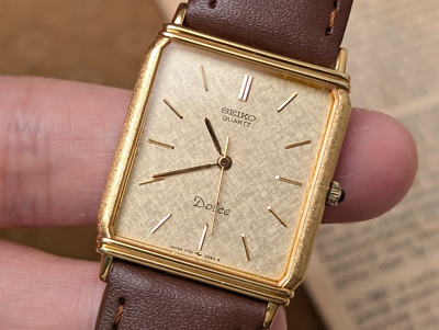 Vintage 1980's SEIKO Dolce 7731-5230 Quartz Gold Tank Men's Watch