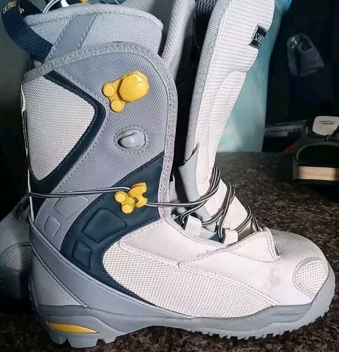 Scarponi da sci Salomon Kiana donna 5 5 US Autofit grigio blu bianco sporco in ottime condizioni