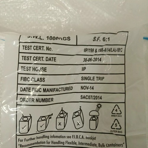 big bag omologato R (con R adesiva) POLIPROPILENE 90x90x120 per rifiuti un h2 - Foto 6 di 7