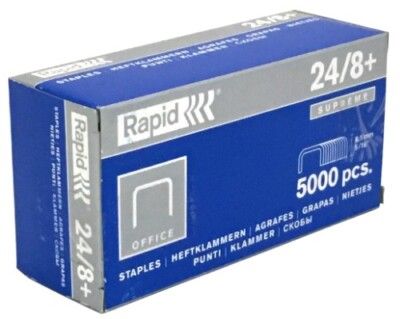 Rapid 24/8+ Supreme Staple 5/16  Galvanized #11706900 Office (5 Pack of 5M Box)