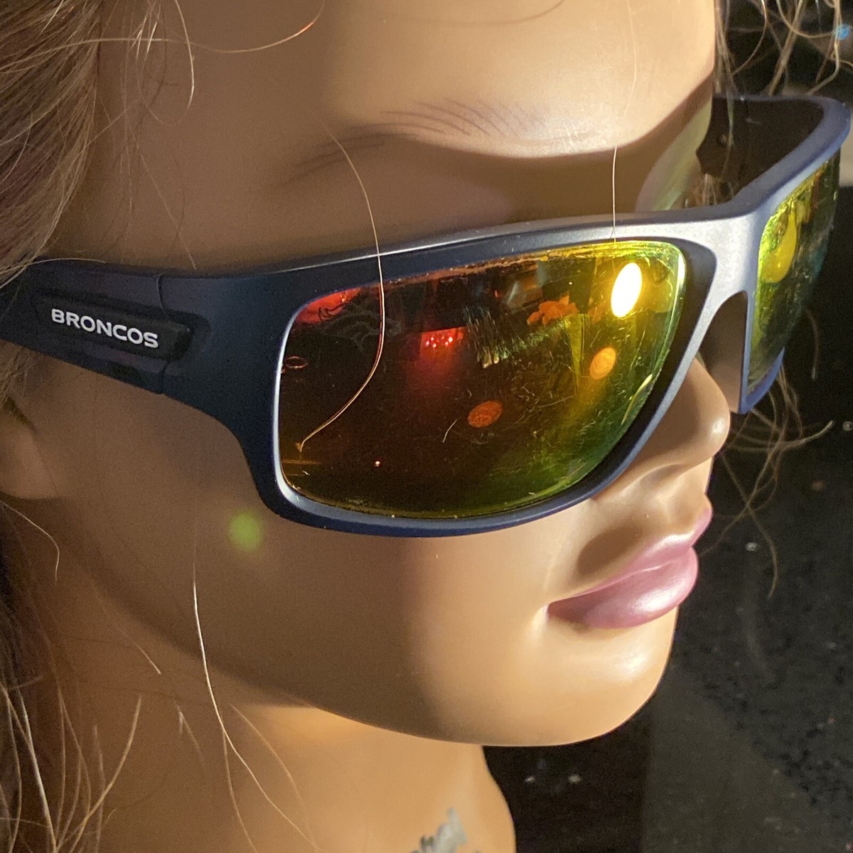 Duduma NFL Denver Broncos Wrap Polarized Sunglasses Sport Orange Black