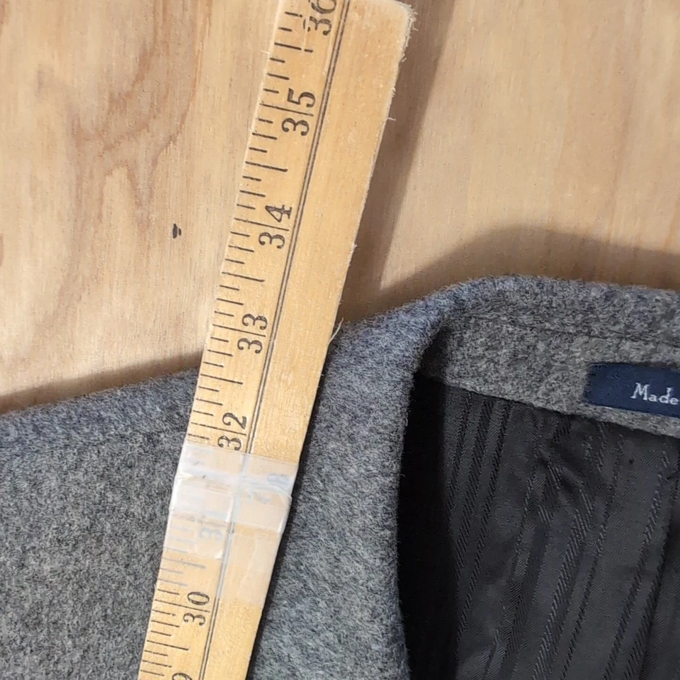 Blazer Turnberry cabelo de camelo 46L cáqui cinza couro sintético botões Macys - Imagem 2 de 4