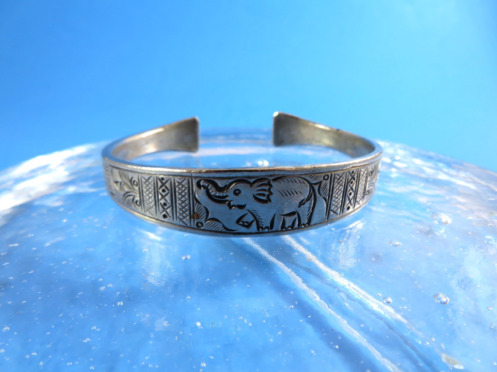 Engraved Metal Cuff Bangle Bracelet From Thailand… - image 9