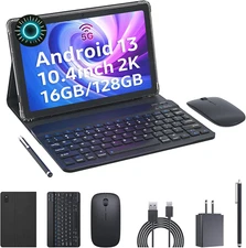 Tablet with Keyboard and Case Android 13.0 10.4 Inch 16GB RAM+128GB ROM 2000 NEW