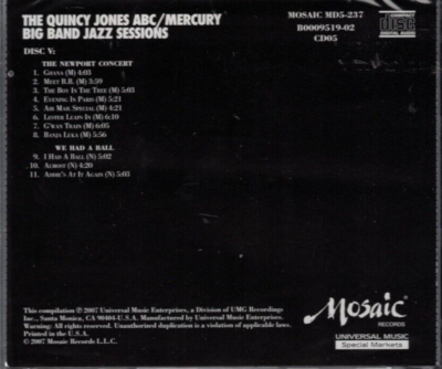 The Quincy Jones ABC/Mercury Big Band Jazz Sessions (Mosaic Box