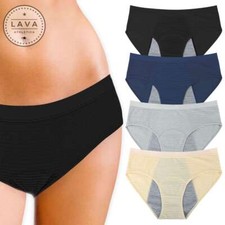 1PC/4PCS Women Menstrual Period Underwear Leak Proof Cotton Panties Briefs Solid
