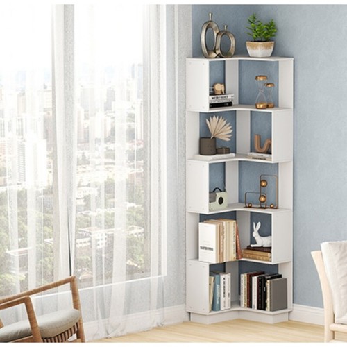 Eck-Bücherregal 5 Etagen Winkelregal Standregal Raumteiler Eckregal 175cm hohes - Bild 8 von 12