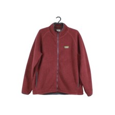 LL Bean Men's Katahdin Maroon Sherpa Fleece Long Sleeve Full-Zip Sweater Large