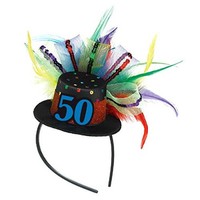 The Party Continuous 50th Birthday Party Fascinator Black/multicolored 12 ... on sale The Party Continuous 50th Birthday Party Fascinator Black/multicolored 12 ... on sale