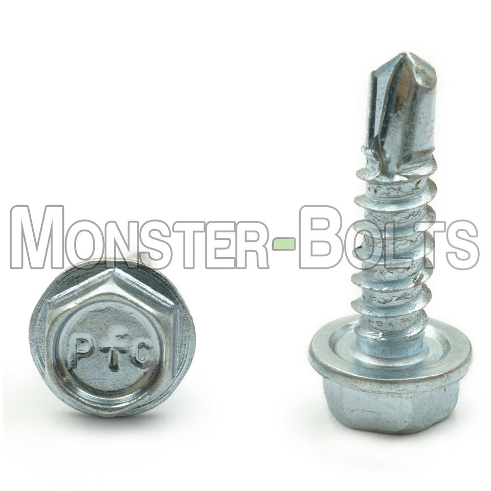 Indent Hex Washer Head Unslotted Tapping Screws - Zinc Blue, bluish Indent Hex Washer Head Unslotted Tapping Screws - Zinc Blue, bluish