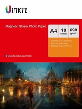 A4 Fridge Magnetic High Glossy Photo Paper Inkjet Paper 690Gsm Uinkit - 10 Sheet